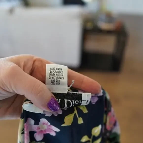 Vintage 1970s Christian Dior Floral Cotton Caftan | One Size | Made in India - Picture 5 of 5